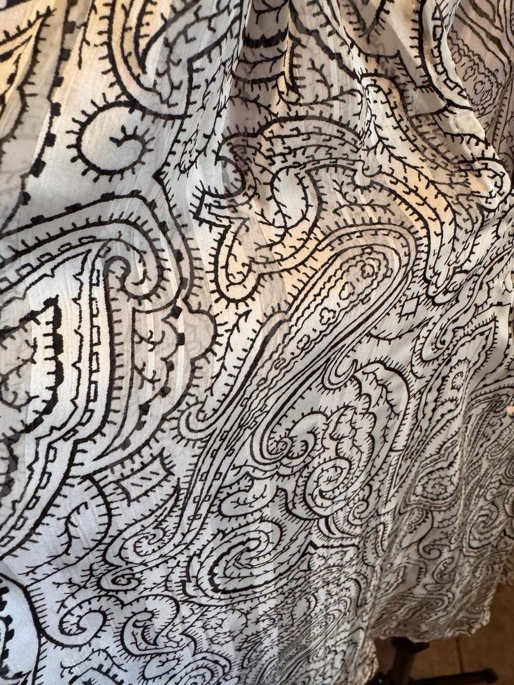 H&M Paisley Print Long Sleeve Frill-Trimmed Blouse Size Medium - Picture 4 of 11